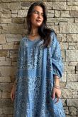 Kasbah Bubble Cotton Bandana Peasant Dress Demin